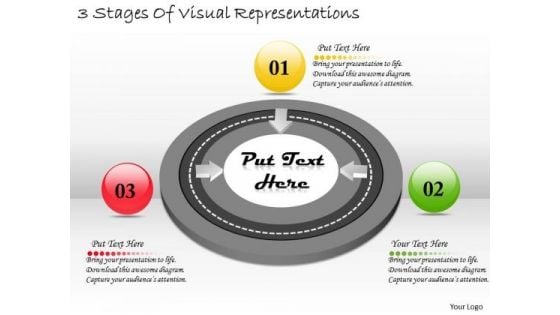 Timeline Ppt Template 3 Stages Of Visual Representations