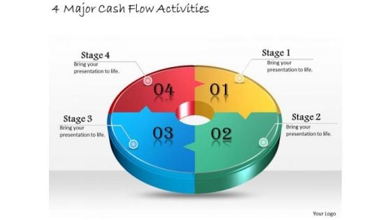 Timeline Ppt Template 4 Major Cash Flow Activities