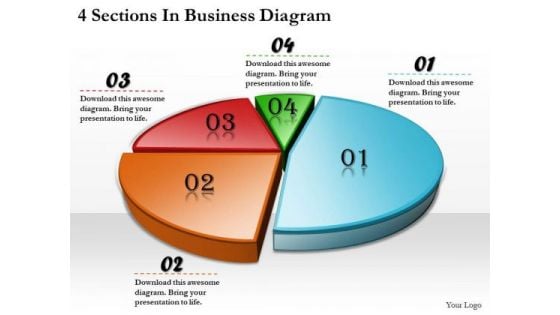 Timeline Ppt Template 4 Sections In Business Diagram