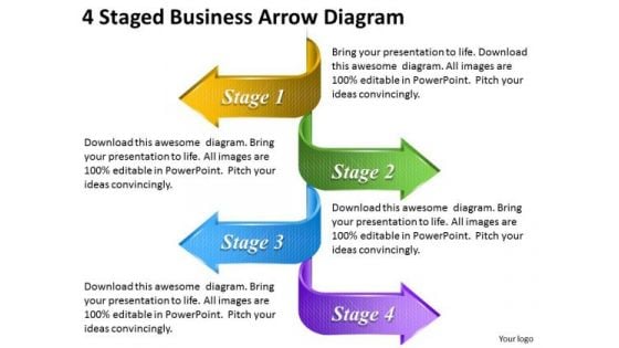 Timeline Ppt Template 4 Staged Business Arrow Diagram