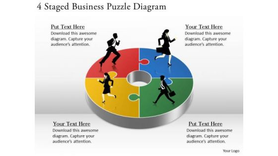 Timeline Ppt Template 4 Staged Business Puzzle Diagram