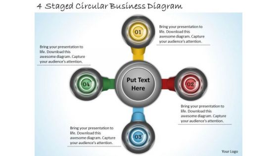 Timeline Ppt Template 4 Staged Circular Business Diagram