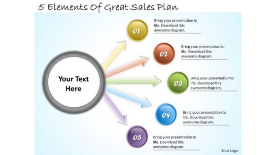 Timeline Ppt Template 5 Elements Of Great Sales Plan