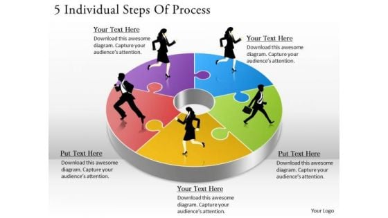 Timeline Ppt Template 5 Individual Steps Of Process