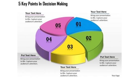 Timeline Ppt Template 5 Key Points In Decision Making