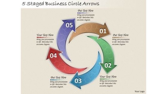 Timeline Ppt Template 5 Staged Business Circle Arrows