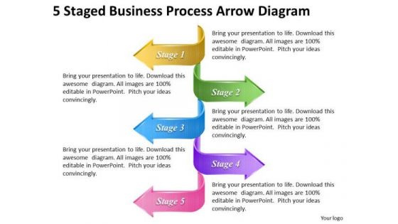 Timeline Ppt Template 5 Staged Business Process Arrow Diagram