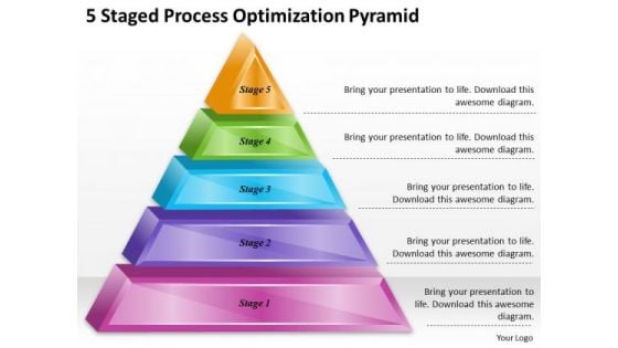 Timeline Ppt Template 5 Staged Process Optimization Pyramid