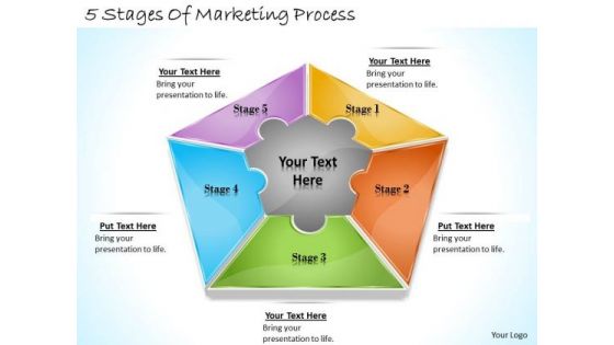 Timeline Ppt Template 5 Stages Of Marketing Process