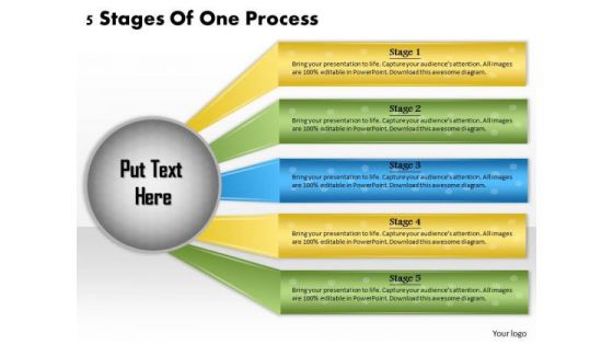 Timeline Ppt Template 5 Stages Of One Process