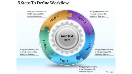 Timeline Ppt Template 5 Steps To Define Workflow