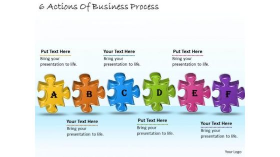 Timeline Ppt Template 6 Actions Of Business Process