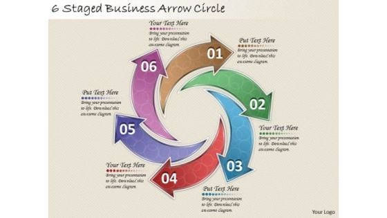 Timeline Ppt Template 6 Staged Business Arrow Circle