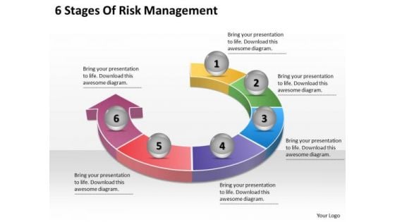 Timeline Ppt Template 6 Stages Of Risk Management