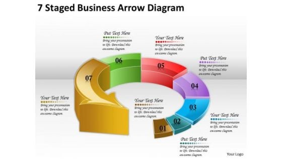 Timeline Ppt Template 7 Staged Business Arrow Diagram