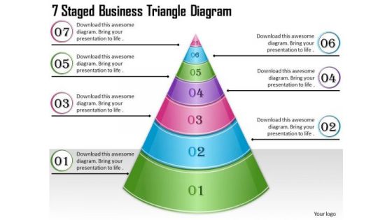 Timeline Ppt Template 7 Staged Business Triangle Diagram