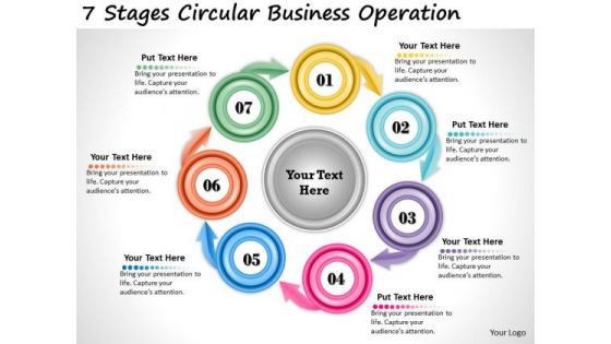 Timeline Ppt Template 7 Stages Circular Business Operation