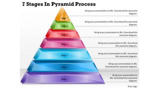 Timeline Ppt Template 7 Stages In Pyramid Process