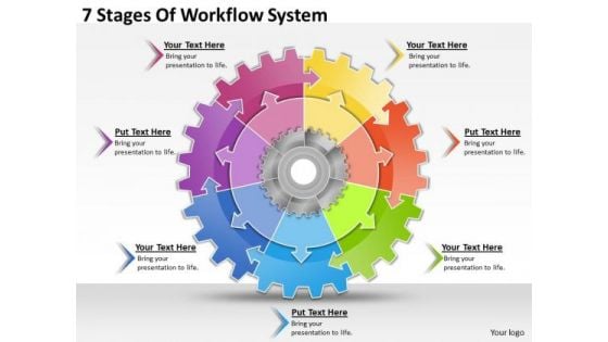 Timeline Ppt Template 7 Stages Of Workflow System