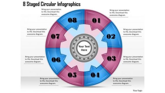 Timeline Ppt Template 8 Staged Circular Infographics