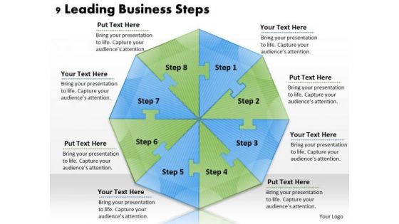 Timeline Ppt Template 9 Leading Business Steps