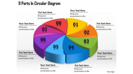 Timeline Ppt Template 9 Parts In Circular Diagram