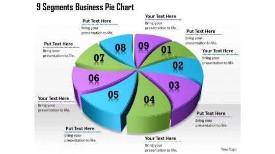 Timeline Ppt Template 9 Segments Business Pie Chart