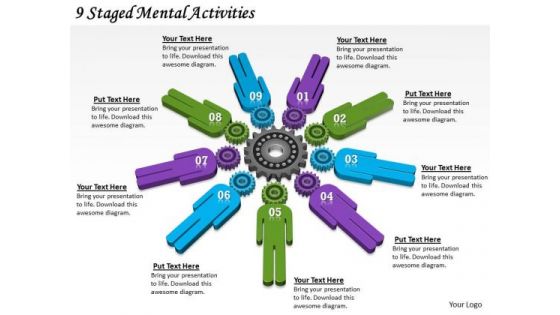 Timeline Ppt Template 9 Staged Mental Activities