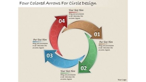 Timeline Ppt Template Four Colored Arrows For Circle Design