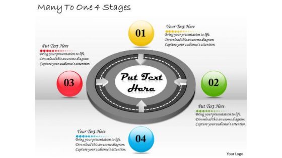 Timeline Ppt Template Many To One 4 Stages