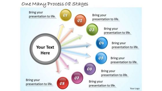 Timeline Ppt Template One Many Process 08 Stages