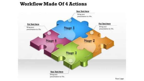 Timeline Ppt Template Workflow Made Of 4 Actions