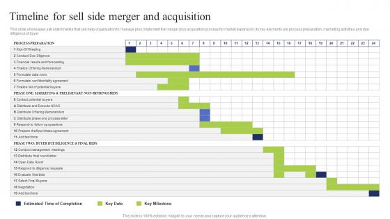 Timeline Sell Side Merger Business Integration Tactics To Eliminate Competitors Professional Pdf