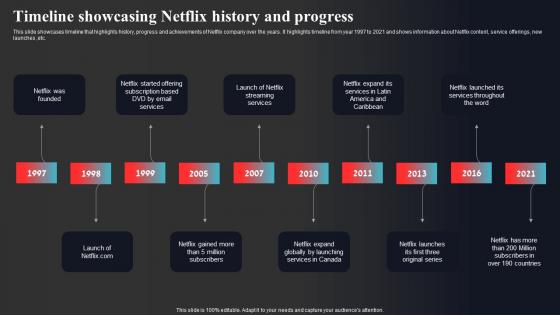 Timeline Showcasing Netflix History And Progress Enhancing Online Visibility Download Pdf