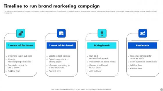 Timeline To Run Brand Marketing Campaign Brand Diversification Approach Microsoft Pdf