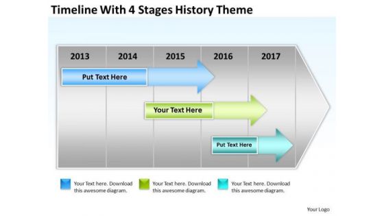 Timeline With 4 Stages History Theme Ppt Strategic Business Plan Template PowerPoint Templates