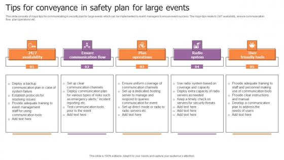 Tips For Conveyance In Safety Plan For Large Events Sample Pdf