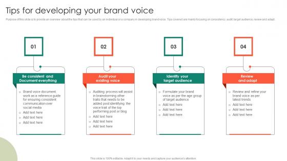 Tips For Developing Your Brand Voice Entrepreneurs Roadmap To Effective Diagrams Pdf