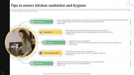 Tips To Ensure Kitchen Sanitation Quality Control Guide For Food PPT Template Tips To Ensure Kitchen Sanitation Quality Control Guide For Food PPT Template