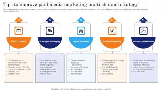 Tips To Improve Paid Media Marketing Multi Channel Strategy Infographics Pdf Tips To Improve Paid Media Marketing Multi Channel Strategy Infographics Pdf