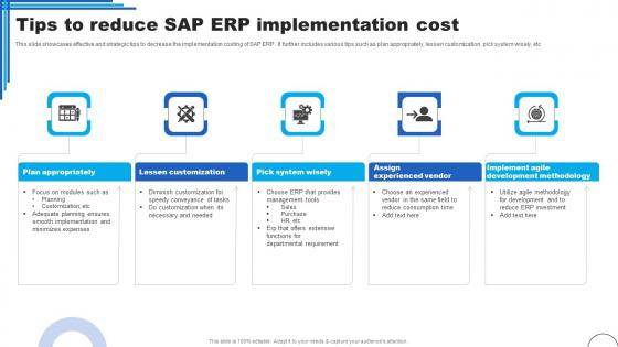 Tips To Reduce SAP ERP Implementation Cost Ppt Diagram Templates Pdf