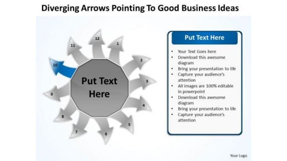 To Good Business PowerPoint Theme Ideas Circular Spoke Process Template