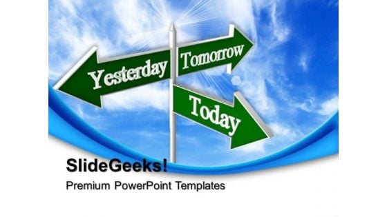 Today Tomorrow Signpost Future PowerPoint Templates And PowerPoint Themes 0512