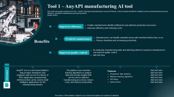 Tool 1 Anyapi Manufacturing AI Tool Applications And Impact Diagrams Pdf Tool 1 Anyapi Manufacturing AI Tool Applications And Impact Diagrams Pdf