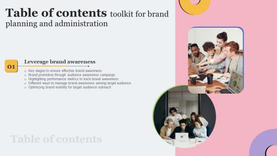 Toolkit For Brand Planning And Administration Table Of Contents Brochure Pdf