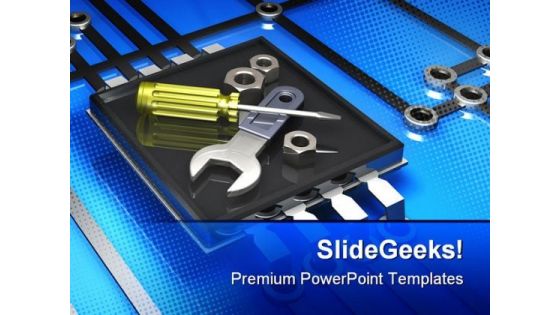 Tools And Microchip Industrial PowerPoint Templates And PowerPoint Backgrounds 0311