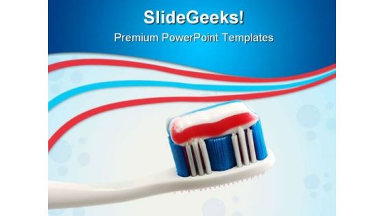 Toothbrush With Toothpaste Dental PowerPoint Themes And PowerPoint Slides 0811