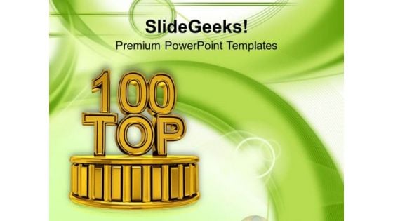 Top 100 Winners Competition Concept PowerPoint Templates Ppt Backgrounds For Slides 0113