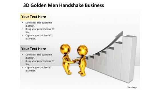 Top Business People 3d Golden Men Handshake New PowerPoint Presentation Slides