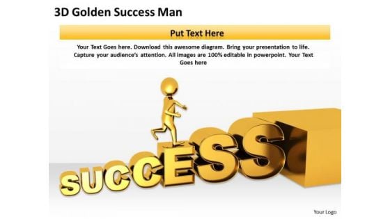 Top Business People 3d Golden Success Man PowerPoint Slides